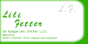 lili fetter business card